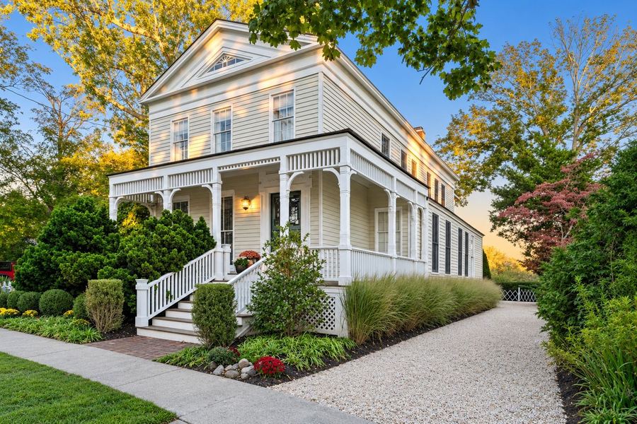 311 Main Street, Sag Harbor: restored 1850 Greek Revival on Otter Pond